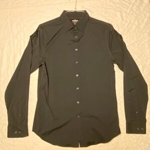 Express Men’s Performance Button-Down, Size S, Slim, Solid Black